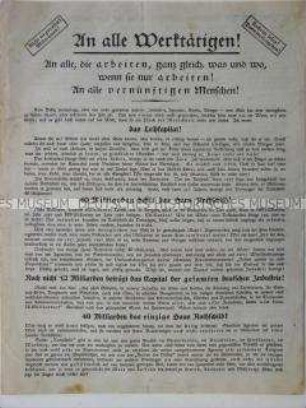 Propagandaflugblatt von Dietrich Eckart mit scharfer Polemik gegen das internationale Finanzkapital