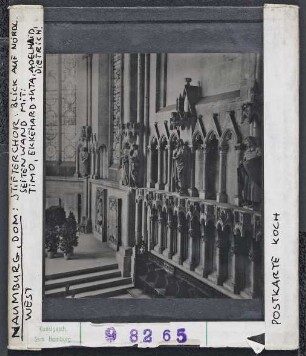 Naumburg, Dom: Westchor, Blick auf nördl. Seitenwand mit Stifterfiguren Timo, Ekkehard, Uta, Adelheid, Dietrich