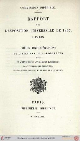 Rapport sur l'Exposition Universelle 1867