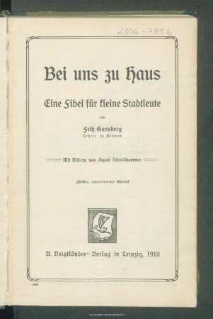 Bei uns zu Haus : eine Fibel für kleine Stadtleute