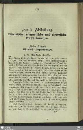 Zweite Abtheilung. Chemische, magnetische und electrische Erscheinungen