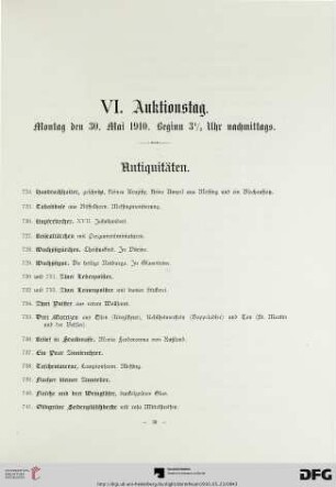 Antiquitäten (Nr. 724-874)