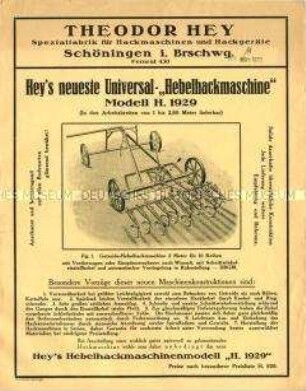Neueste Universal-Hebelhackmaschine Modell 1929