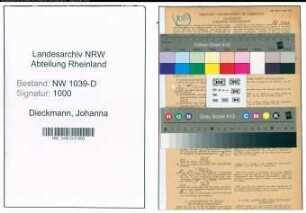 Entnazifizierung Johanna Dieckmann , geb. 08.02.1899 (Lehrerin)