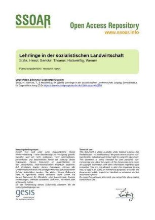 Lehrlinge in der sozialistischen Landwirtschaft