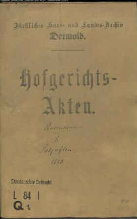 Quernheim, Stift gegen Stadt Salzuflen - Schuldforderung
