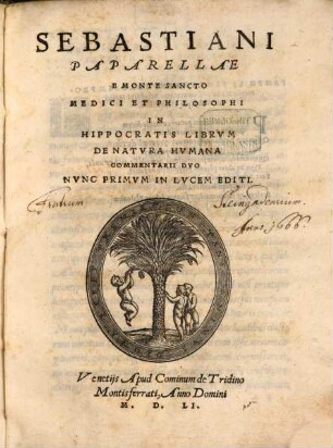 In Hippocratis Librum de natura humana Commentarii duo