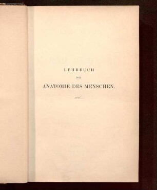 Lehrbuch der Anatomie des Menschen
