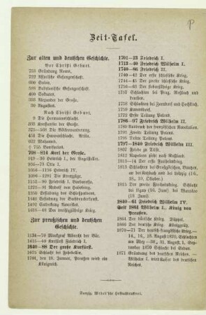 Zeit-Tafel