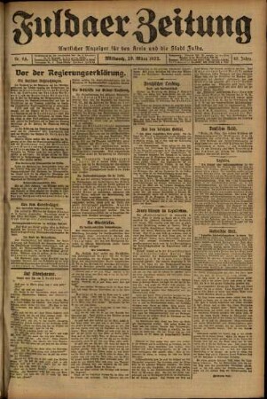Ausgabe vom Mittwoch, den 29. März 1922.