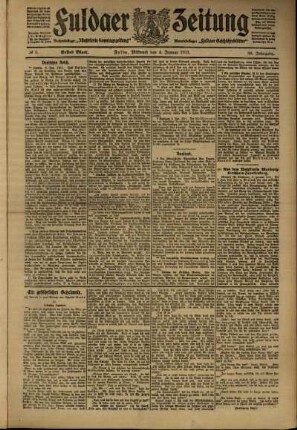 Erste Ausgabe vom Mittwoch, den 04. Januar 1911.