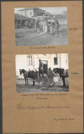 Transport eines österreichischen Verwundeten auf einem bosnischen Gebirgswagen