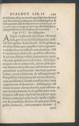 Cap. VIII. De Syllogismo.
