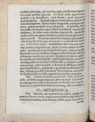 (V.) Metaphysicæ.