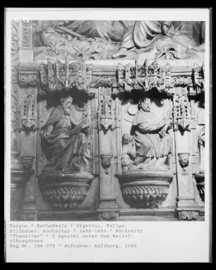 Hauptaltar mit Szenen aus dem Marienleben — Rückwand des Hochaltars — Apostel unter der Ölbergszene