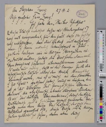 Brief an Stefan Zweig