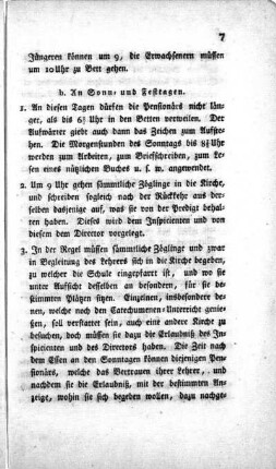 b. An Sonn- und Festtagen