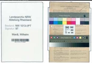Entnazifizierung Wilhelm Wardt , geb. 24.01.1905 (Postschaffner)