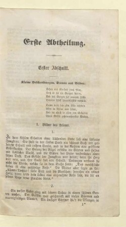Kleine Beschreibungen, Scenen und Bilder