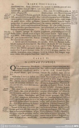 CAPUT II. De LOCO ut & TEMPORE.