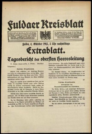 Ausgabe vom Montag, den 04. Oktober 1915.