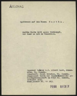 Martha Marie hätt alles verkloppt