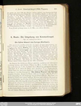 6. Route: Die Umgebung von Konstantinopel.