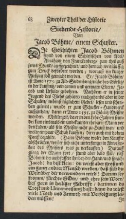 Siebende Historie/ Von Jacob Böhme ...