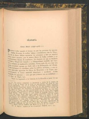 Filosofía : Ernst Mach (1838-1916)