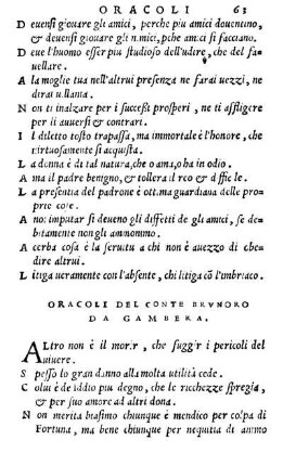 Oracoli Del Conte Brvnoro Da Gambera.