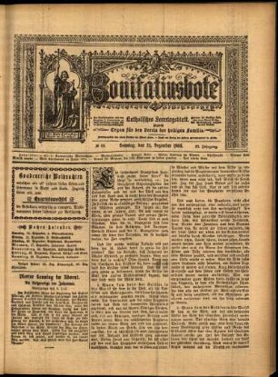 Erste Ausgabe vom Sonntag, den 24. Dezember 1905.