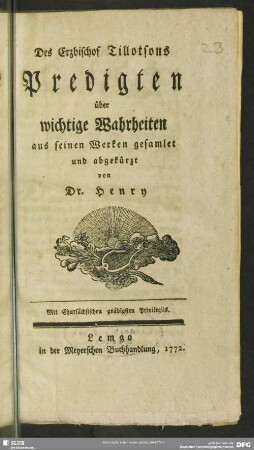 Des Erzbischof Tillotsons Predigten über wichtige Wahrheiten