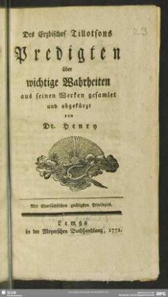 Des Erzbischof Tillotsons Predigten über wichtige Wahrheiten