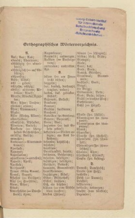 Orthographisches Wörterverzeichnis