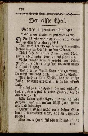 Der eilfte Theil. Gebethe in gemeinem Anliegen.