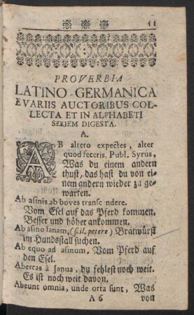 Proverbia Latino-Germanica Evariis Auctoribus Collecta Et In Alphabeti Seriem Digesta
