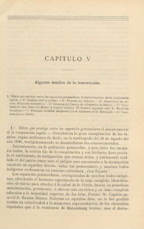 Capítulo V. Algunos detalles de la insurrección