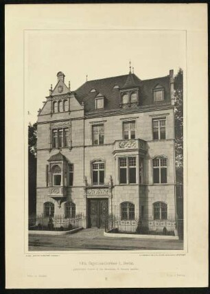 Tafel 2. Villa, Sigismundstrasse 5, Berlin. Architekten: Kayser & von Groszheim