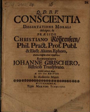 Conscientia dissertatione morali descripta