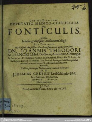 Disputatio medico-chirurgica de fonticulis