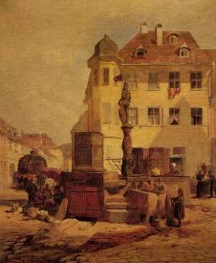 Postkartenalbum mit Motiven von Durlach. "Durlacher Marktplatz. Pfinzgaumuseum Karlsruhe-Durlach"