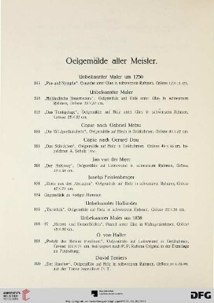 Oelgemälde alter Meister (Nr. 317-344)