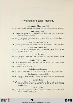 Oelgemälde alter Meister (Nr. 317-344)