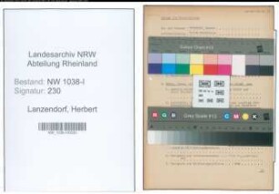 Entnazifizierung Herbert Lanzendorf , geb. (Polizist)