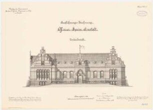 Kaserne des 4. Garderegiments zu Fuß, Berlin-Moabit: Offizier-Speiseanstalt: Vorderansicht 1:100