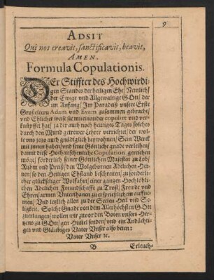 Formula Copulationis.