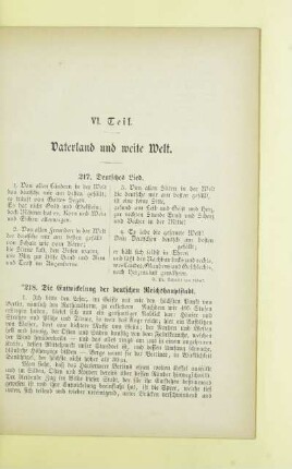 VI. Teil Vaterland und weite Welt