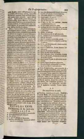 383-404, Titulus XXVII. De sententia & re judicata - Titulus XXX. De confirmatione utili vel inutili