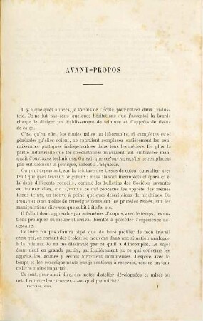 Teinture et Apprêts de Coton