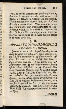 287-311, §. II. Apparet Dominus Discipulis Praesente Thoma.
